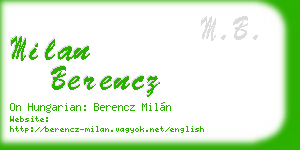 milan berencz business card
